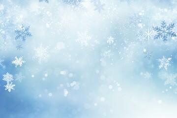 Fototapeta na wymiar Elegant winter wallpaper with intricate snowflakes and ample blank space. Generative AI