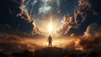 Naklejka premium High quality stock photography image of God in the sky.generative ai