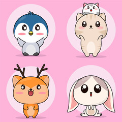 Fototapeta premium Cartoon Animal Characters