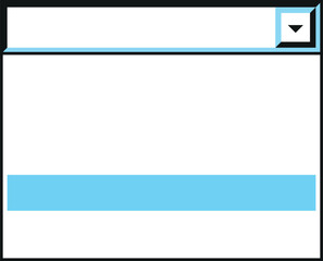 Drop down list in retro os style. Interface element