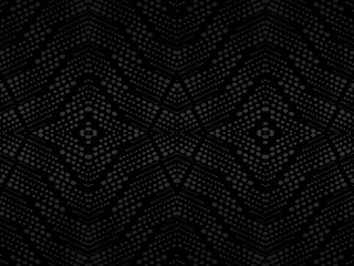 Black abstract background design. Modern wavy lines (guilloche curves) pattern in monochrome colors. Premium line texture for banner, business background. Dark horizontal vector template.