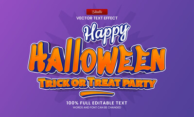 Design editable text effect, happy halloween 3d text vector illustration