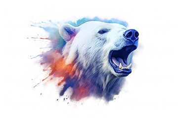 polar bear in watercolor style Made with Generative AI