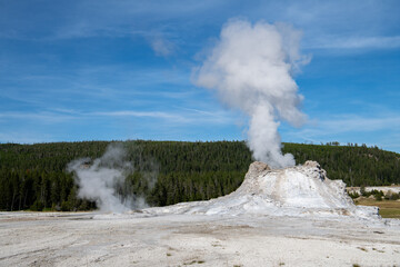geysers in Yellowstone