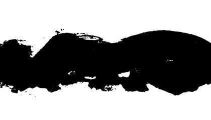 Black stripe watercolor . splash watercolor painted and copy space above and below.