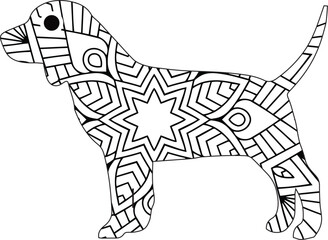 Dog Animal Mandala Coloring page