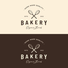 Obraz premium Delicious and tasty organic Fresh Baked Bakery Shop Logo design retro vintage.Logo for bakery shop, label or badge, business.