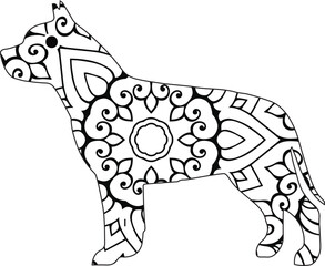 Dog Animal Mandala Coloring page
