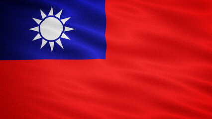 Waving Fabric Texture Of Republic Of China National Flag Graphic Background