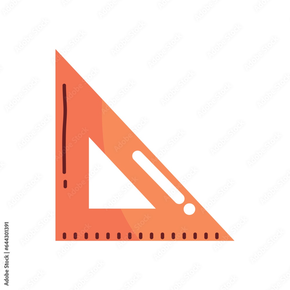 Sticker school triangle ruler icon