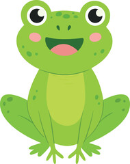 Happy frog character. Cute childish green mascot