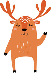 Cute deer character. Scandinavian nordic style mascot
