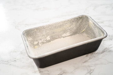 Greasing baking pan