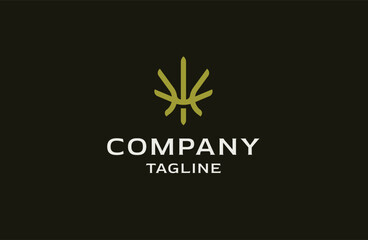 Cannabis logo icon design template flat vector