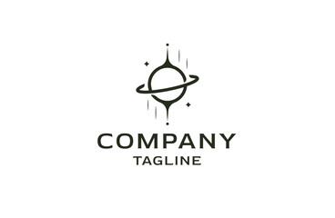 Outer space planet orbit logo icon design template flat vector © SachyStd