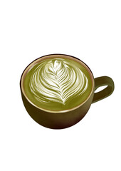 Hot Matcha Latte Illustration