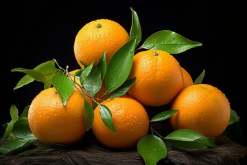 Delicious summer mandarin orange. Generative AI