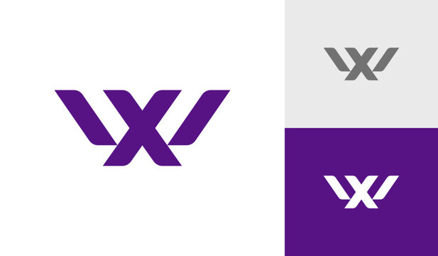 Letter XW or WX initial monogram logo design