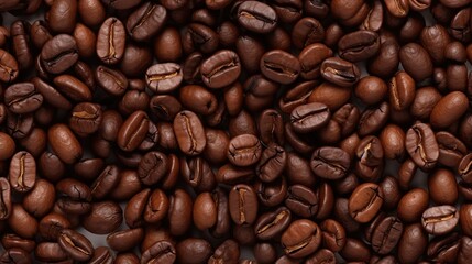 coffee beans from top view on a white background