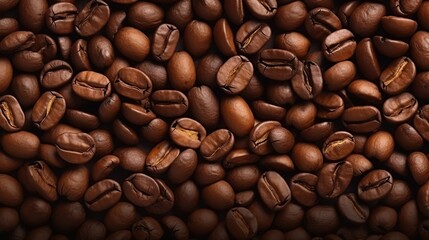Obraz premium coffee beans from top view on a white background