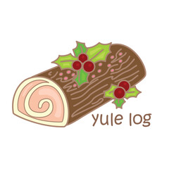 Alphabet Y For Yule Log Vocabulary School Lesson Cartoon Illustration Vector Clipart Sticker