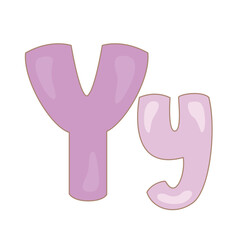 Alphabet Y For Vocabulary School Lesson Cartoon Illustration Vector Clipart Sticker