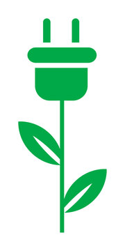green eco power plug vector illustration design