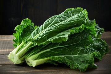 Organic, nutritious kale leaves ideal for fresh salads. Generative AI