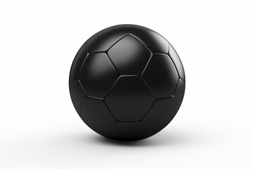 Isolated black soccer ball on a white background. Generative AI