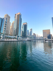 Obraz premium Dubai Marina in Dubai, UAE. View of the skyscrapers and the canal.