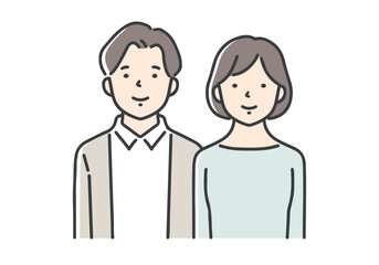 Obraz na płótnie Canvas 笑顔の若い夫婦・カップル／上半身