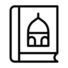book of islam religious activity line icon