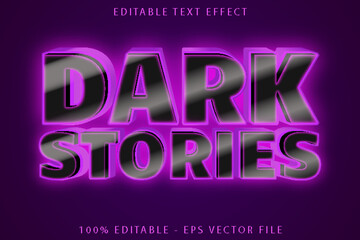 Dark Stories Editable Text Effect Neon Style