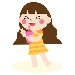 Happy Kid on the Beach cartoon illustration
