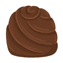 Chocolate hand drawn cartoon style isolated on a white background