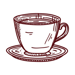 coffee cup in a dish icon