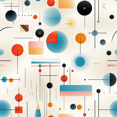 Mid century Retro geometric Abstract Art Poster
