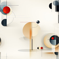 Obraz premium Mid century Retro geometric Abstract Art Poster