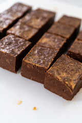 Homemade chocolate peanut butter fudge