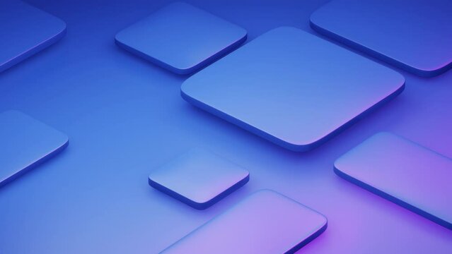 Geometric 3d background simplify style , slide object animation, 4k resolution, seamless looped, blue colour.