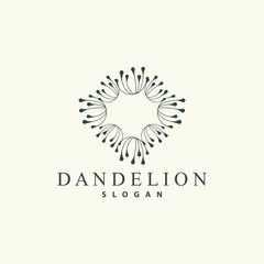Fototapeta premium Dandelion Flower Logo Design Simple Vector Minimalist Symbol Template