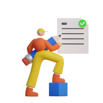 recommend clip art: Man writing contract for empty state
