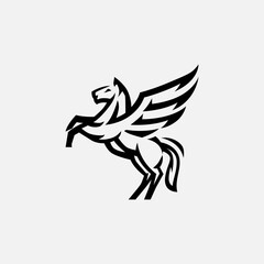 vector Pegasus logo design vector illustration