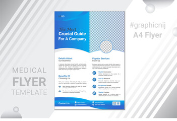 A4 flyer template, modern template and modern design, perfect for creative professional business flyer. Any types of posters, brochure design, layout, space for photo background, vector illustrations,