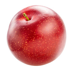 Plum fruit on white background, Red Plums Isolate in white with clipping path.