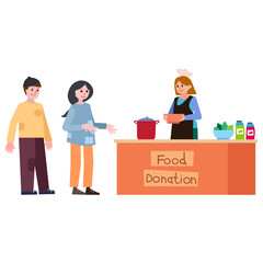 Food donation flat illustration