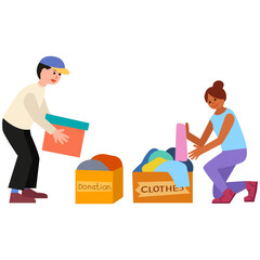 Clothing donation flat illustration