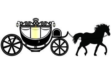 carriage with horse set