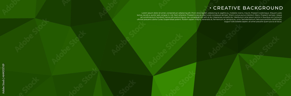 Poster abstract green triangles background for business template
