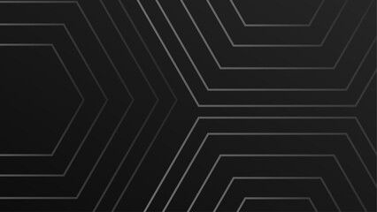 Modern Dark futuristic geometric background. Futuristic hi-technology concept. Horizontal banner template. Suit for cover, banner, brochure, corporate, poster, presentation, website